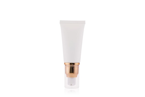 Bisnaga Branca Tube Pump Dourada 30ml