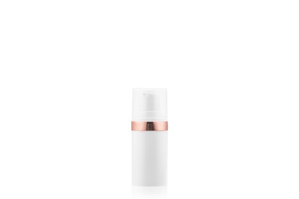 Frasco Airless MEG Branco com Friso Rosé 15ml