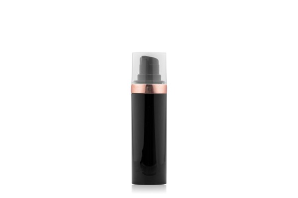 Frasco Airless MEG Preto com Friso Rosé 30ml