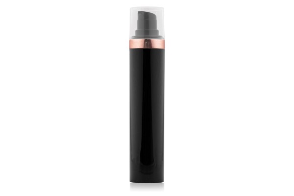 Frasco Airless MEG Preto com Friso Rosé 50ml