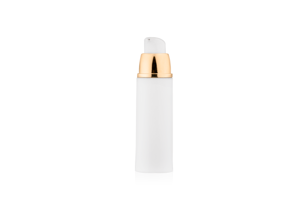 Frasco Airless PTG Branco com Dourado 30ml