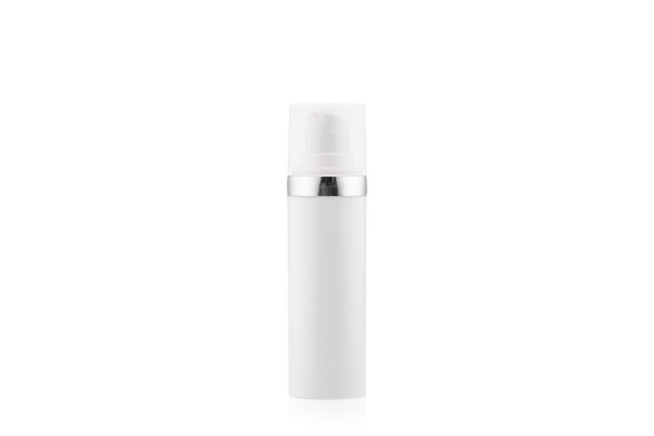 Frasco Airless MEG Branco com Friso Prata 30ml