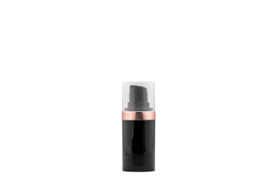 Frasco Airless MEG Preto com Friso Rosé 15ml