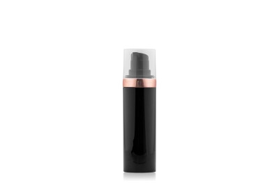 Frasco Airless MEG Preto com Friso Rosé 30ml